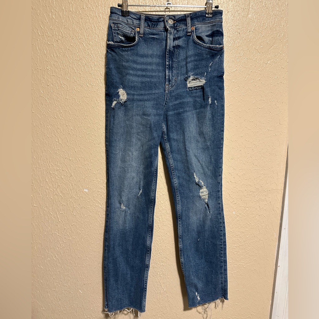 We The Free Free People High Rise Skinny Distressed Jeans Size 27